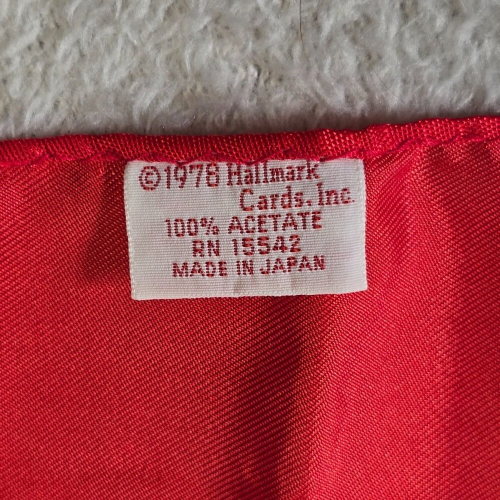 Mary Ann Hallmark Scarf Womens Vtg 1978 Square Japan Red Hearts Love Romantic - Picture 7 of 8